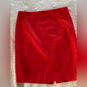 JCREW wool pencil Vibrant Red Skirt